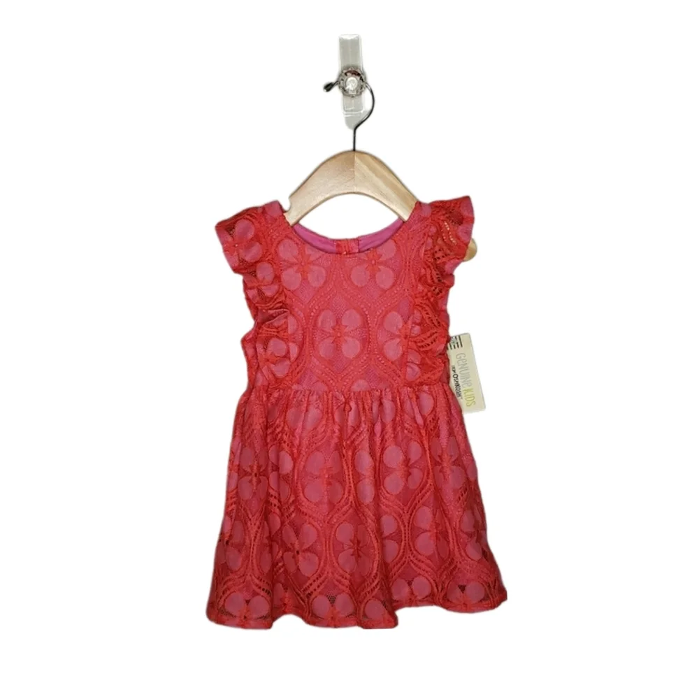 NWT Oshkosh 18 Months Baby Girl Floral Embroidered Lace Ruffled Dress